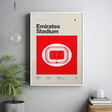 Arsenal Poster, Emirates Stadium Football Print, Mid Century Modern Soccer Poster, Spor-V5HJI6
