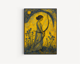 Artemis Premium Matte Poster, Greek Goddess of Hunting, Art Nouveau Print, Divine Feminine Art, Home Decor