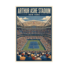 Arthur Ashe Stadium Poster  US Open Tennis Wall Art  New York Vintage Travel Print  Tennis Lover Gift  NYC Sports Art  Stadium Poster 4483445625