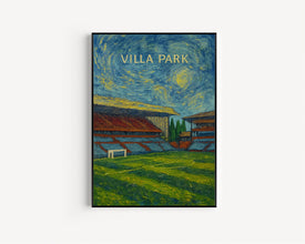 Aston Villa Park Stadium Illustration - Minimalist Art Print - FRAMED or UNFRAMED - Gift for Football Lover - Personalised Text Option
