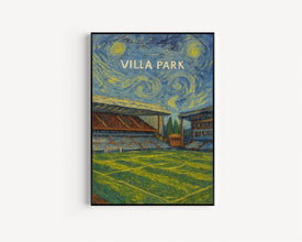 Aston Villa Park Stadium Illustration - Minimalist Art Print - FRAMED or UNFRAMED - Gift for Football Lover - Personalised Text Option (2)