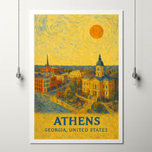 Athens Poster Print, Athens Travel Poster, Athens Minimalistic Wall Art, Athens, Georgia, United States