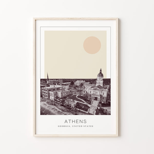 Athens Poster Print, Athens Travel Poster, Athens Minimalistic Wall Art, Athens, Georgia, United States 1882439607