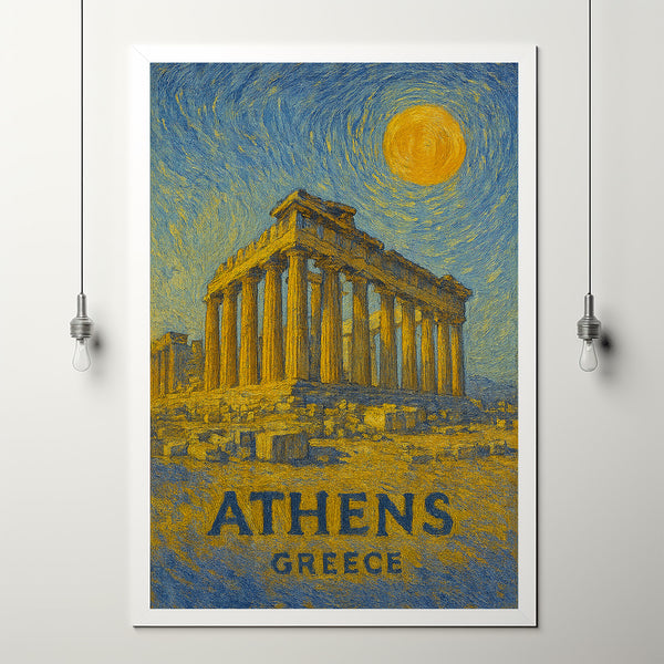 Athens Poster Print, Athens Travel Poster, Athens Minimalistic Wall Art, Athens, Greece