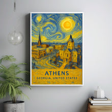 Athens Poster Print, Athens Travel Poster, Athens Van Gogh Style Wall Art, Athens, Georgia, United States