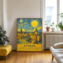 Athens Poster Print, Athens Travel Poster, Athens Van Gogh Style Wall Art, Athens, Georgia, United States
