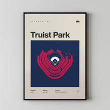 Atlanta Ballpark Poster, Truist Park Stadium Print, Mid Century Modern Baseball Poster,-S83BWT