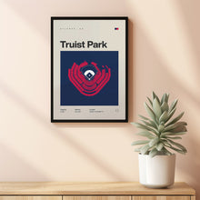 Atlanta Ballpark Poster, Truist Park Stadium Print, Mid Century Modern Baseball Poster,-S83BWT