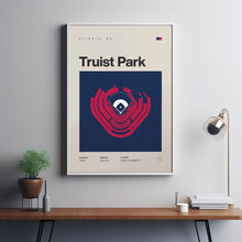 Atlanta Ballpark Poster, Truist Park Stadium Print, Mid Century Modern Baseball Poster,-S83BWT