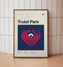 Atlanta Ballpark Poster, Truist Park Stadium Print, Mid Century Modern Baseball Poster,-S83BWT