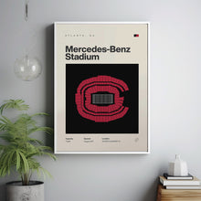 Atlanta Falcons Poster, Mercedes-Benz Stadium Print, Mid Century Modern Football Poster-O1HAAM