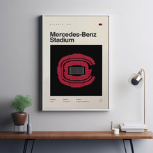 Atlanta Falcons Poster, Mercedes-Benz Stadium Print, Mid Century Modern Football Poster-O1HAAM