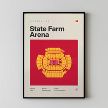 Atlanta Hawks Poster, State Farm Arena Stadium Print, Mid Century Modern Basketball Pos-Z2ZZJX