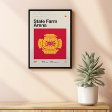 Atlanta Hawks Poster, State Farm Arena Stadium Print, Mid Century Modern Basketball Pos-Z2ZZJX