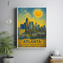 Atlanta Poster Print, Atlanta Travel Poster, Atlanta Van Gogh Style Wall Art, Atlanta, Georgia, United States