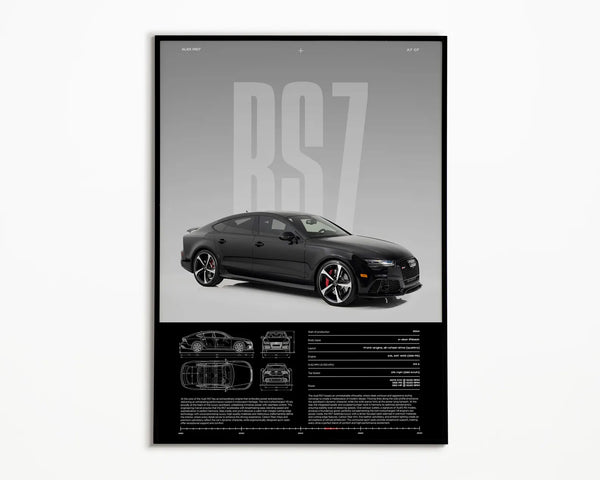 Audi RS 7 Print _ Audi RS7 _ Physical Print Car Print _ Hyper Car Poster _ Super Car Print _ Art Print _ Car Poster _ Home Decor _ WallDecor 1