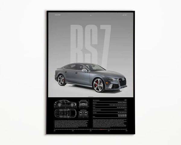 Audi RS 7 Print _ Audi RS7 _ Physical Print Car Print _ Hyper Car Poster _ Super Car Print _ Art Print _ Car Poster _ Home Decor _ WallDecor