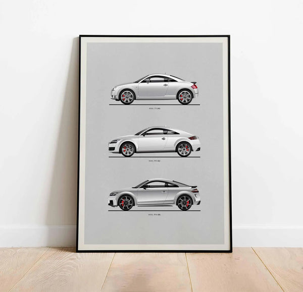 Audi TT Poster, Audi Print, Car Evolution Print, Home Decor, Garage Wall Art, Kids Room Decor, Gift For Car Enthusiast