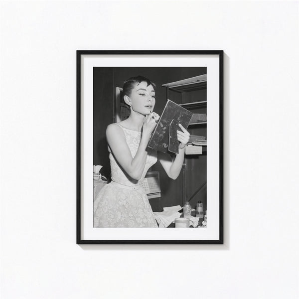 Audrey Hepburn Makeup Print, Black and White Wall Art, Vintage Print, Photography Prints, Museum Quality Photo Print, Feminist Print 1606605824