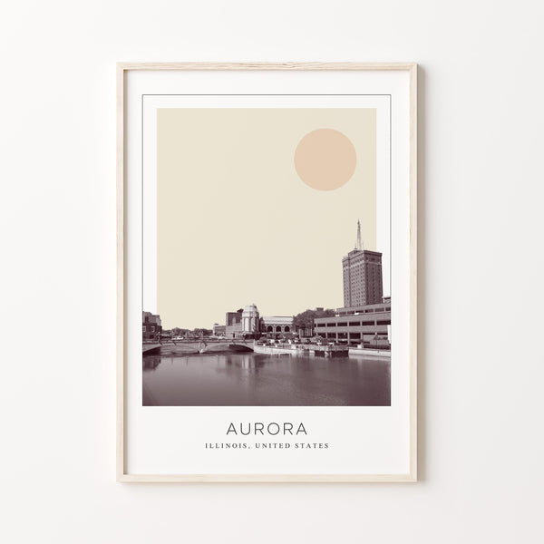 Aurora Poster Print, Aurora Travel Poster, Aurora Minimalistic Wall Art, Aurora, Illinois, United States 1882437463