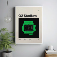 Austin FC Poster, Q2 Stadium Print, MLS Poster, Mid Century Modern Soccer Wall Art, Foo-W99D2C