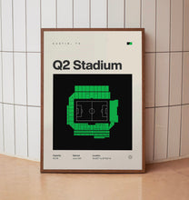 Austin FC Poster, Q2 Stadium Print, MLS Poster, Mid Century Modern Soccer Wall Art, Foo-W99D2C