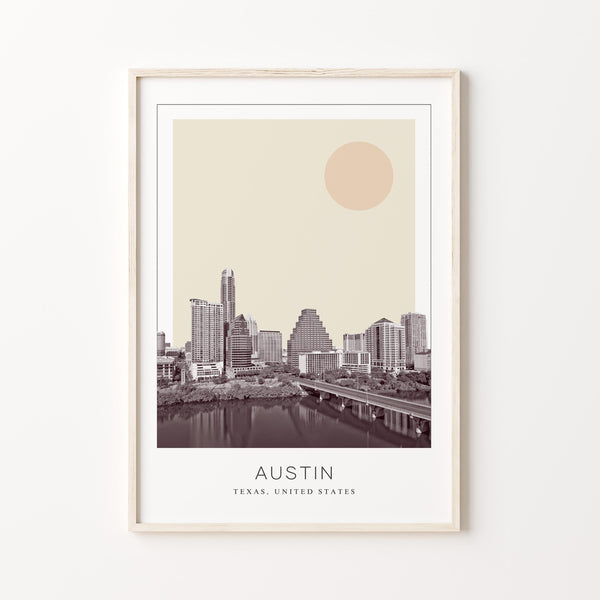 Austin Poster Print, Austin Travel Poster, Austin Minimalistic Wall Art, Austin, Texas, United States 1882436829