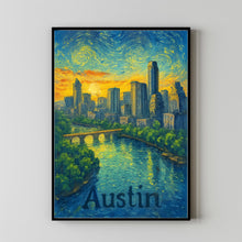 Austin Texas Anime Style Canvas, Anime Cityscape Poster Art, United States Skyline Print, Manga Style Illustration, City Home Decor