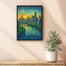 Austin Texas Anime Style Canvas, Anime Cityscape Poster Art, United States Skyline Print, Manga Style Illustration, City Home Decor