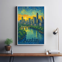 Austin Texas Anime Style Canvas, Anime Cityscape Poster Art, United States Skyline Print, Manga Style Illustration, City Home Decor