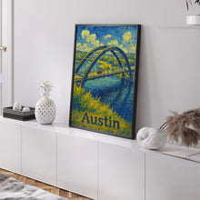 Austin Texas, USA, Van Gogh Style, Pennybacker Bridge Art, Canvas,Poster, Landscape Cityscape Decor, Wall Art, Texas Travel, Souvenir Print