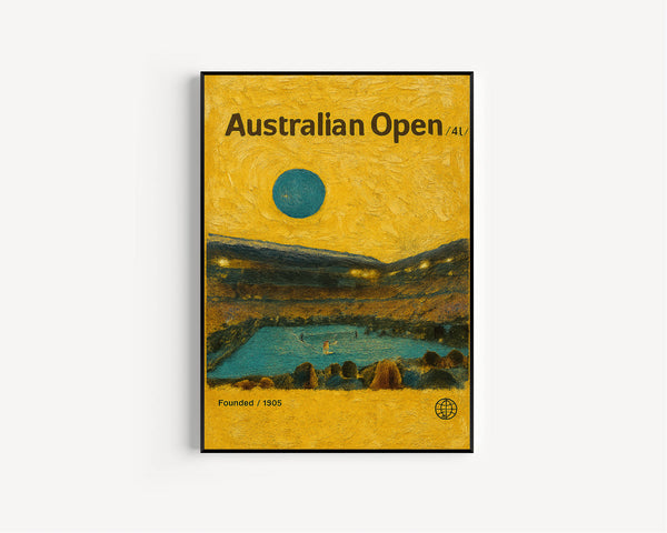 Australian Open Poster, Minimalist, Helvetica, Mid-Century Modern, Australian Open Tennis Print, Australian Open Wall Art, Australian Open