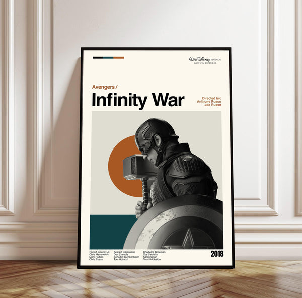 Avengers Infinity War Poster, Mid-Century Modern Movie Art 4378030627