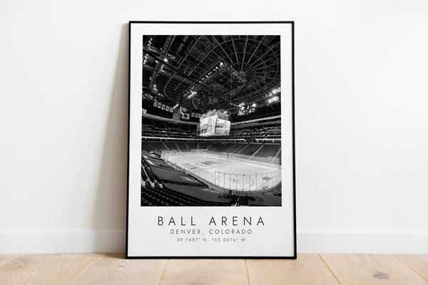 BALL ARENA Colorado Avalanche  Print for Ice Hockey Lovers  black and white art  Coordinates Print