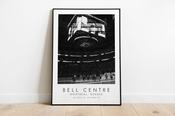 BELL CENTRE Montreal Canadiens  Print for Ice Hockey Lovers  black and white art  Coordinates Print