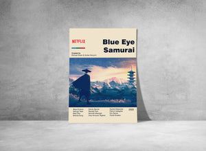 BLUE EYE SAMURAI - Anime Poster - Digital Art - Printable Art - Wall Art - Mid Century Modern Art - Vintage Inspired Poster - Home Deco 1643323876
