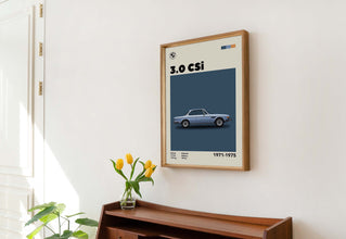 BMW 3.0 CSI Poster Mid-Century Car Print (Minimalist Movie Poster) 1229544878