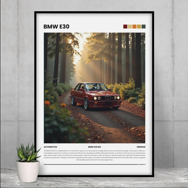 BMW E30 Premium Poster