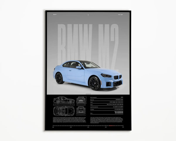 BMW M2 G87 Poster _ Physical Print _ Hyper Car Poster _ Super Car Print _ Art Print _ Poster _ Home Decor _ Wall Decor _ Car Poster