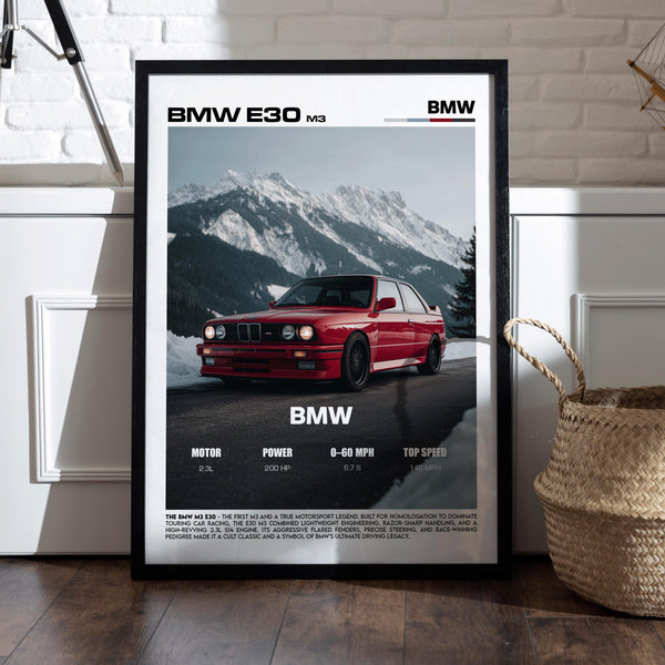 BMW M3 E30 Poster – Classic Motorsport Car Art 4369905865
