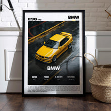 BMW M3 E36 Poster – Classic 90s Performance Car Wall Art Print, JDM Style Garage Decor for Car Enthusiasts 4389073924