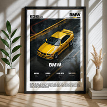 BMW M3 E36 Poster – Classic 90s Performance Car Wall Art Print, JDM Style Garage Decor for Car Enthusiasts 4389073924