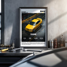 BMW M3 E36 Poster – Classic 90s Performance Car Wall Art Print, JDM Style Garage Decor for Car Enthusiasts 4389073924