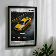 BMW M3 E36 Poster – Classic 90s Performance Car Wall Art Print, JDM Style Garage Decor for Car Enthusiasts 4389073924