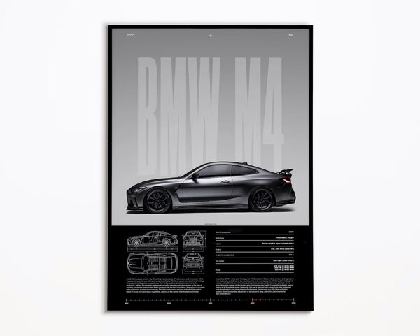 BMW M4 Competition Poster _ Physical Print _ Hyper Car Poster _ Super Car Print _ Art Print _ Poster _ Home Decor _ Wall Decor