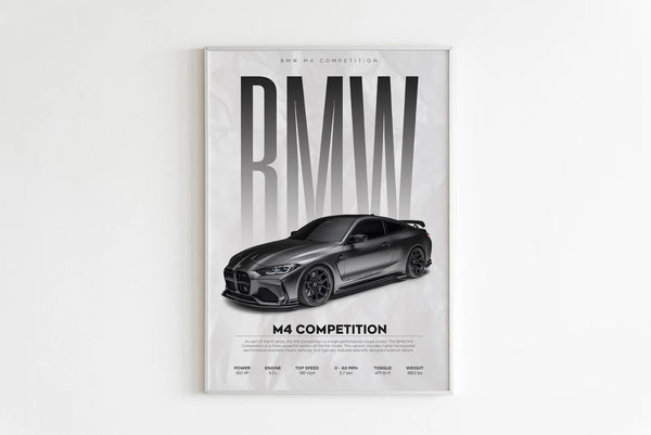 BMW M4 Competition Poster _  Download _ Hyper Car Poster _ Super Car Print _ Art Print _ Poster _ Home Decor _ Wall Decor