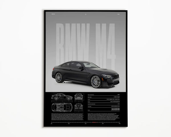 BMW M4 F82 Poster _ Physical Print _ Hyper Car Poster _ Super Car Print _ Art Print _ Poster _ Home Decor _ Wall Decor
