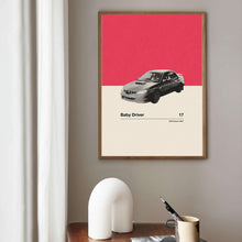 Baby Driver Inspire Poster  Car in Movie Poster  Mid Century Modern Poster  Minimalist Poster  Retro Art Print  Classic Movie 1592596435