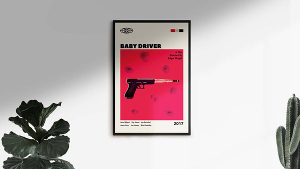Baby Driver Movie Poster Mid-Century Modern Wall Art (Minimalist Movie Poster) 1149383806