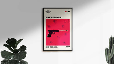 Baby Driver Movie Poster Mid-Century Modern Wall Art (Minimalist Movie Poster) 1149383806